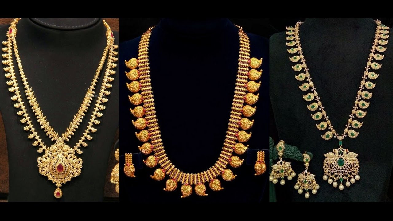 Trendy Gold long Haram design - Fashion Beauty Mehndi Jewellery Blouse Design